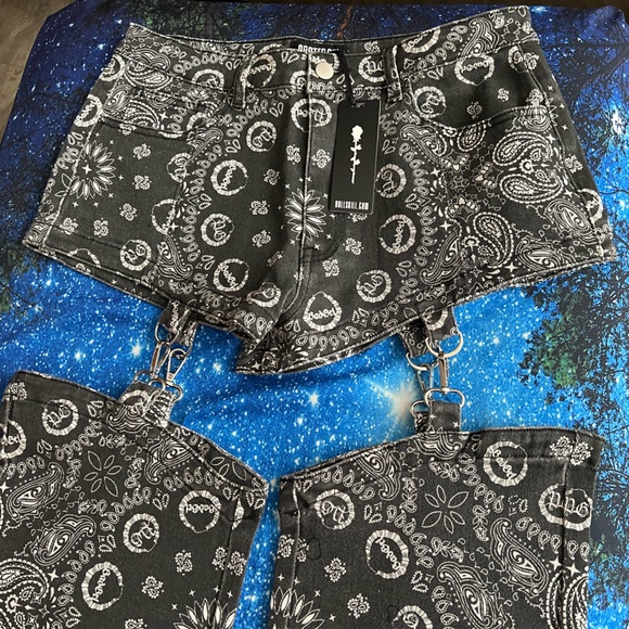 NWT Dolls Kill Poster GrI After Sundown Convertible Pants Size L - Picture 9 of 12